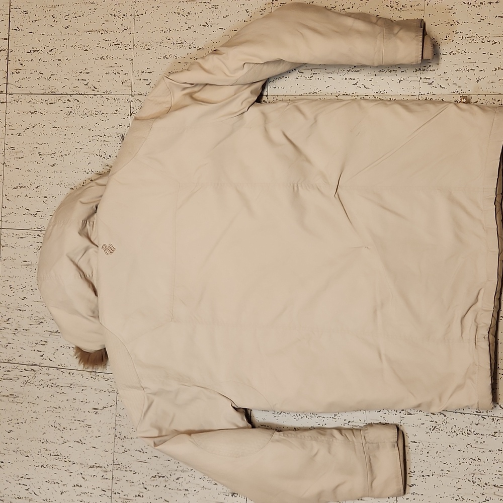Rocawear Cream Full Zip Spellout Winter Racoon Fur Hooded Jacket Vintage - Picture 14 of 16
